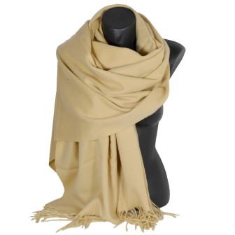 Châle en 100% cachemire de mongolie beige sable