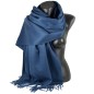 Châle en 100% cachemire de mongolie bleu foncé