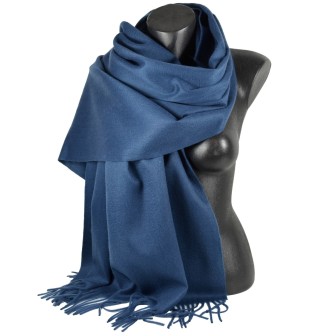 Châle en 100% cachemire de mongolie bleu foncé