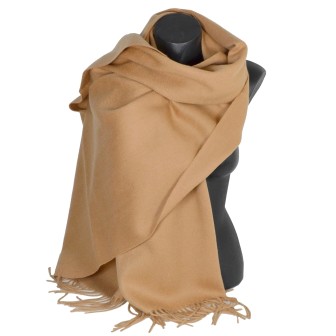 Châle en 100% cachemire de mongolie camel