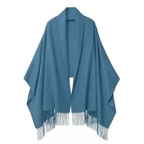 Châle en 100% cachemire de mongolie bleu canard