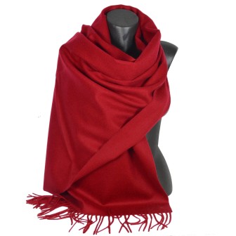 Châle en 100% cachemire de mongolie cerise