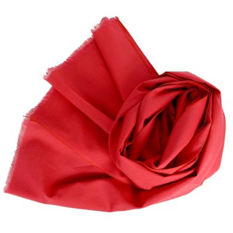 Echarpe en lin et coton rouge made in France