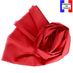 Echarpe en lin et coton rouge made in France