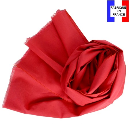 Echarpe en lin et coton rouge made in France