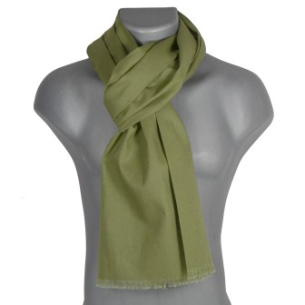 Echarpe en lin et coton kaki made in France