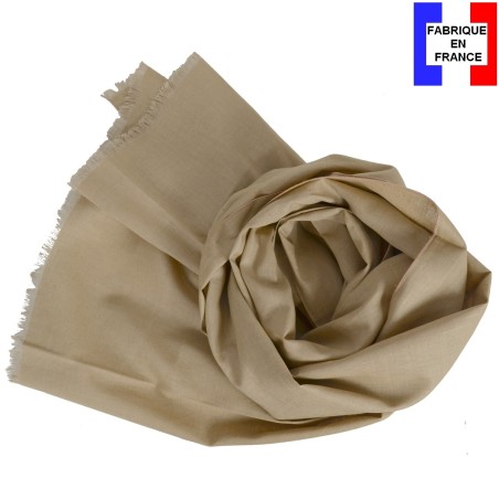 Echarpe en lin et coton beige made in France