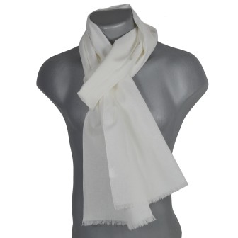 Echarpe en lin et coton blanche made in France