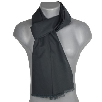 Echarpe en lin et coton noire made in France