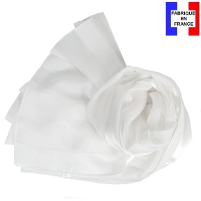 Echarpe soie homme blanche fabriquée à Lyon