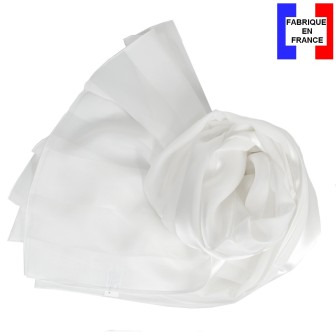 Echarpe soie homme blanche fabriquée à Lyon