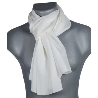 Echarpe soie homme blanche fabriquée à Lyon