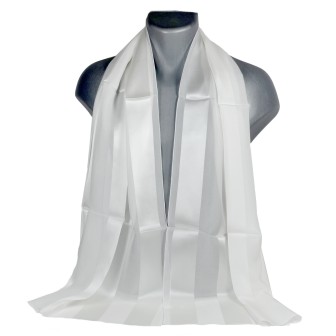 Echarpe soie homme blanche fabriquée à Lyon