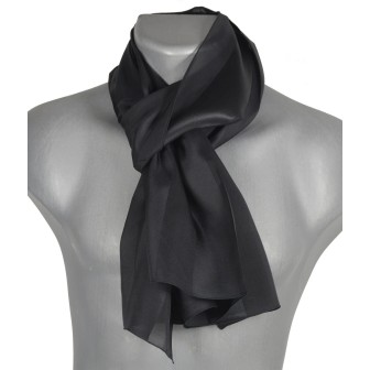 Echarpe soie homme noire fabriquée à Lyon