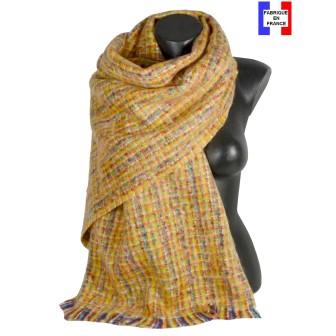 Châle mohair Milkshake jaune fabriqué en France