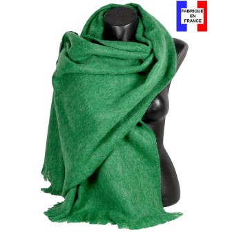 Châle mohair vert fabriqué en France