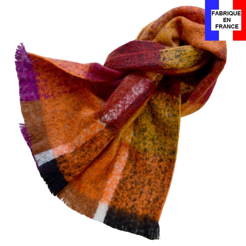 Echarpe mohair Maika orange made in France