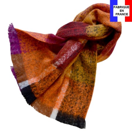 Echarpe mohair Maika orange made in France