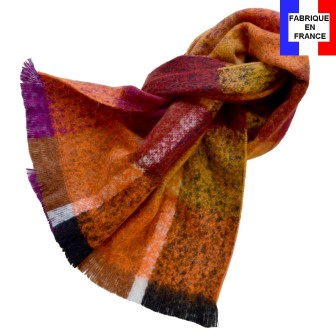 Echarpe mohair Maika orange made in France