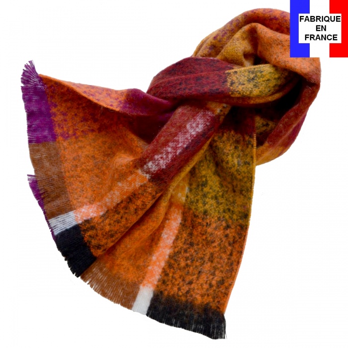 Echarpe mohair Maika orange made in France