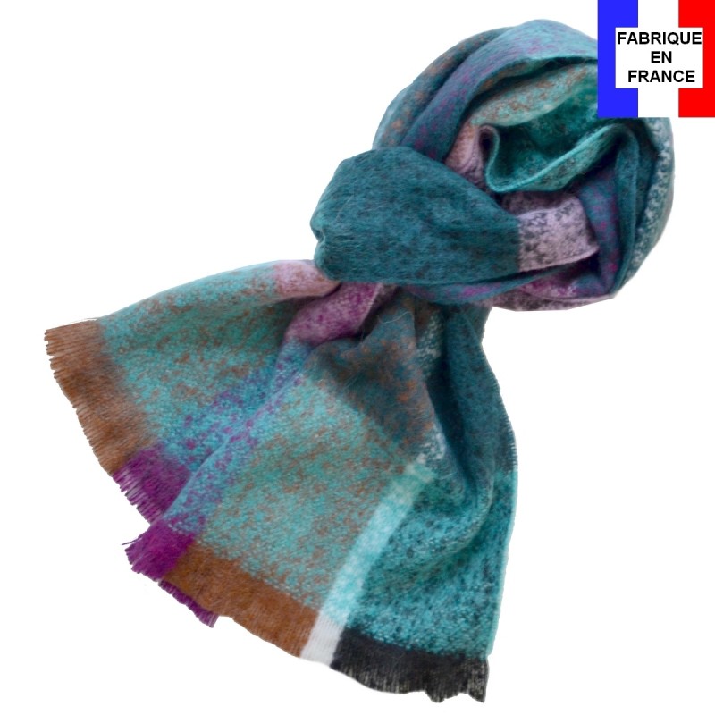 Echarpe mohair Maika verte made in France