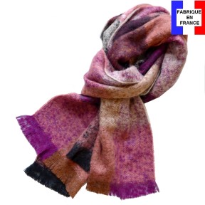 Echarpe mohair Maika rose made in France