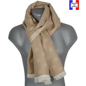 Echarpe homme merinos Vasco beige
