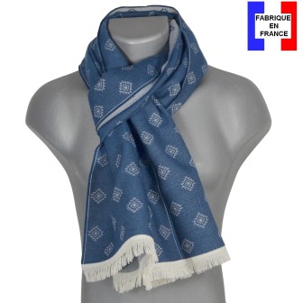 Echarpe homme merinos Vasco bleue