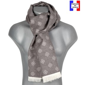 Echarpe homme merinos Vasco taupe