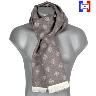 Echarpe homme merinos Vasco taupe