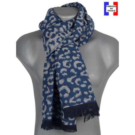 Echarpe homme merinos Volupté bleue