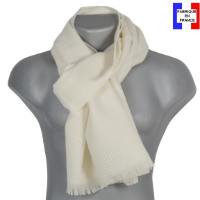 Echarpe homme merinos Venus écrue