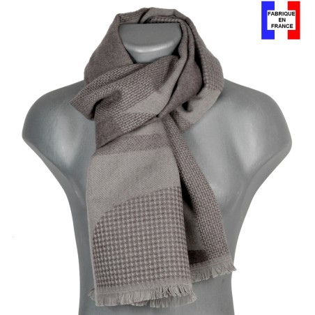 Echarpe homme merinos Venus taupe
