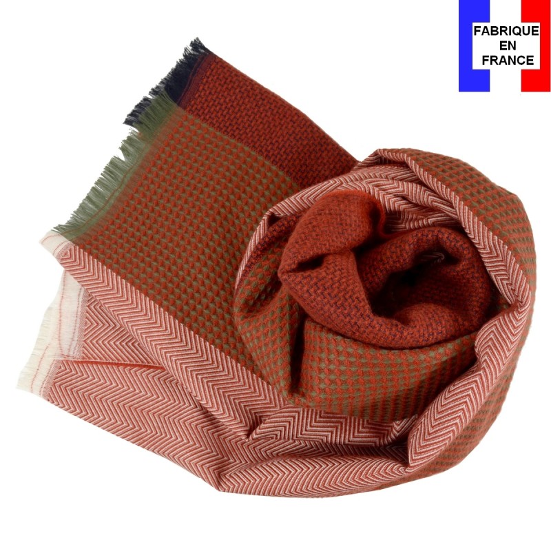 Echarpe homme merinos Vertige rouge Echarpe homme merinos Vertige rouge