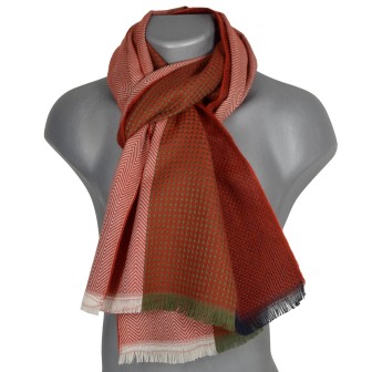 Echarpe homme merinos Vertige rouge