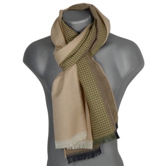 Echarpe homme merinos Vertige beige