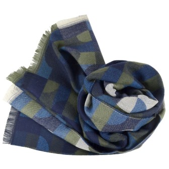 Echarpe homme merinos Volt bleu