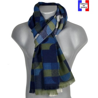 Echarpe homme merinos Volt bleu