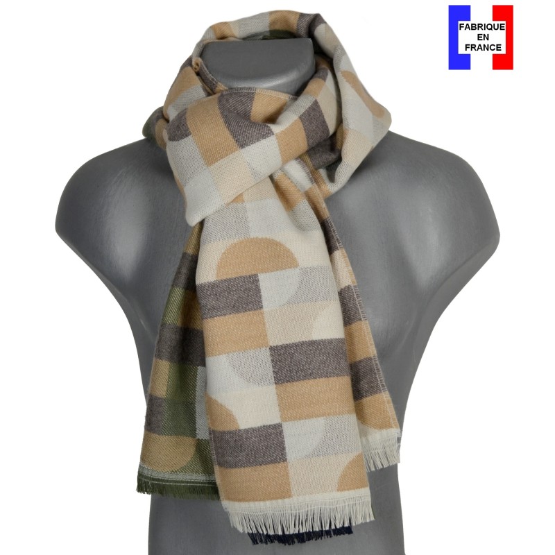 Echarpe homme merinos Volt beige