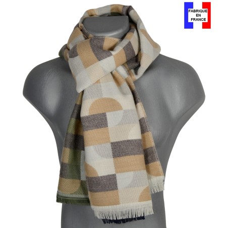 Echarpe homme merinos Volt beige
