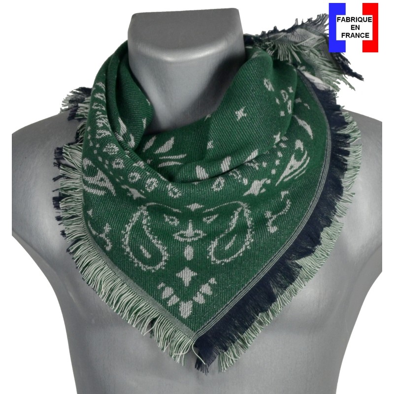 Carré bandana en coton Andana vert
