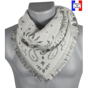 Carré bandana en coton Andana gris