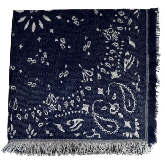 Carré bandana en coton Andana bleu nuit