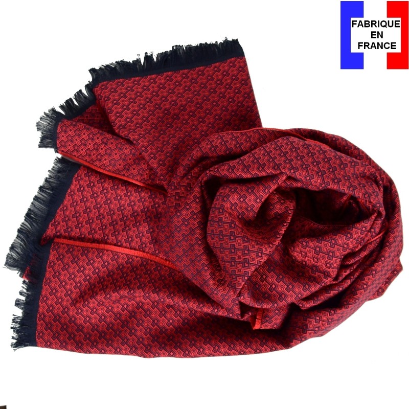 Echarpe homme coton laine BABA rouge