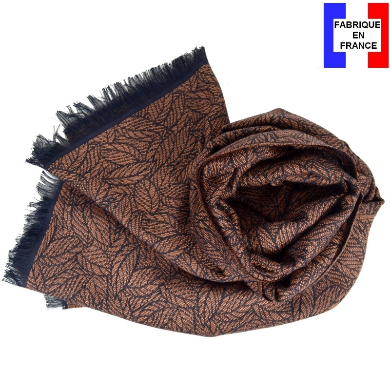 Echarpe homme coton laine Barbarie marron Echarpe homme coton laine Barbarie marron