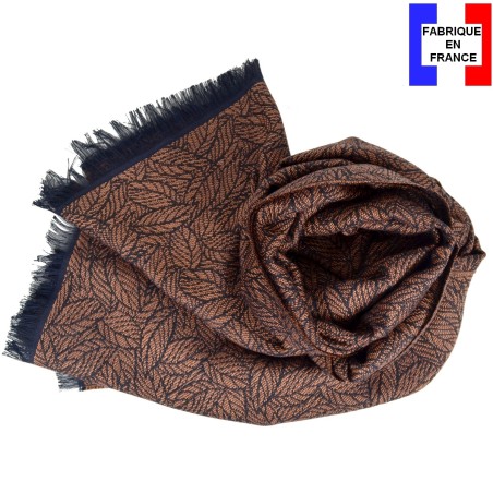 Echarpe homme coton laine Barbarie marron