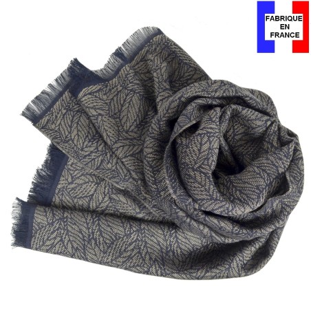 Echarpe homme coton Barbarie bleu nuit