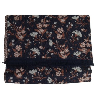 Châle coton Daphné noir marron made in France