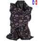 Châle coton Daphné noir marron made in France