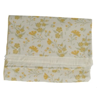 Châle coton Daphné moutarde made in France